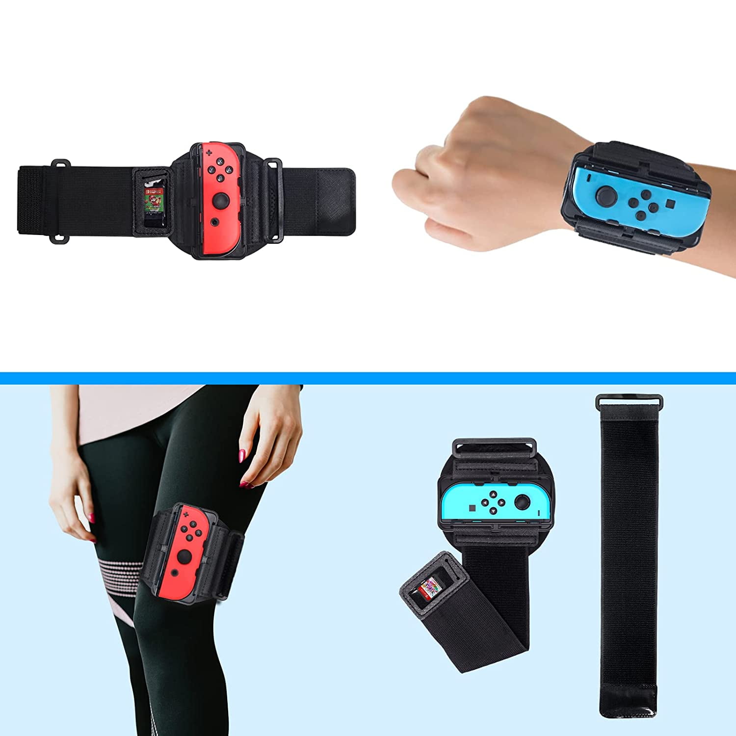 MENEEA [2 Pack]Leg Strap for Nintendo Switch Sports & Ring Fit  Adventure,Game Accessories for Nintendo Switch Joy-Cons,Adjustable Elastic  Strap for