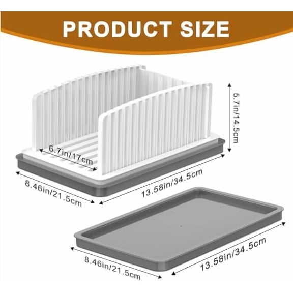 New Upgrade Bread Slicer for Homemade Bread, Bread Slicing Guide Adjustable Width, Foldable and Compact Cutting Guide with Crumb Tray, Suitability for Homemade Bread, Bagels, Cakes