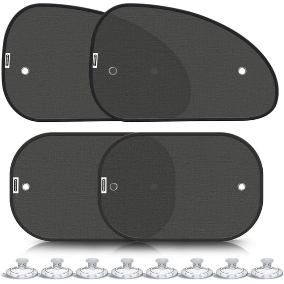 New Upgrade Car Window Shades for Side Window(4 Pack),Car Window Shade for Baby with 8 Suction Cups,Sun Shade Side Window Can Blocks 99.98% UVR,Sun Shade for Window