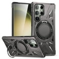 thumbnail image 1 of New Upgrade Case for Samsung Galaxy S23 Ultra Case with Stand,2 Stand Way [360° Rotatable Invisible] Ring Stand for Magnetic Car Mount,[Compatible with MagSafe],Shockproof Heavy Duty Case,Gray, 1 of 8