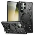 thumbnail image 1 of New Upgrade Case for Samsung Galaxy S23 Ultra Case with Stand,2 Stand Way [360° Rotatable Invisible] Ring Stand for Magnetic Car Mount,[Compatible with MagSafe],Shockproof Heavy Duty Case,Black, 1 of 8