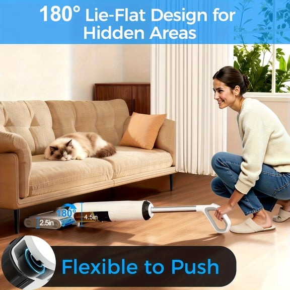 New Upgrade Cordless Wet/Dry Vacuum Mop | All-in-One Floor Washer with 30Min Runtime, Dual-Action Mopping System | For Hard Floors Vinyl, Linoleum Home Cleaning
