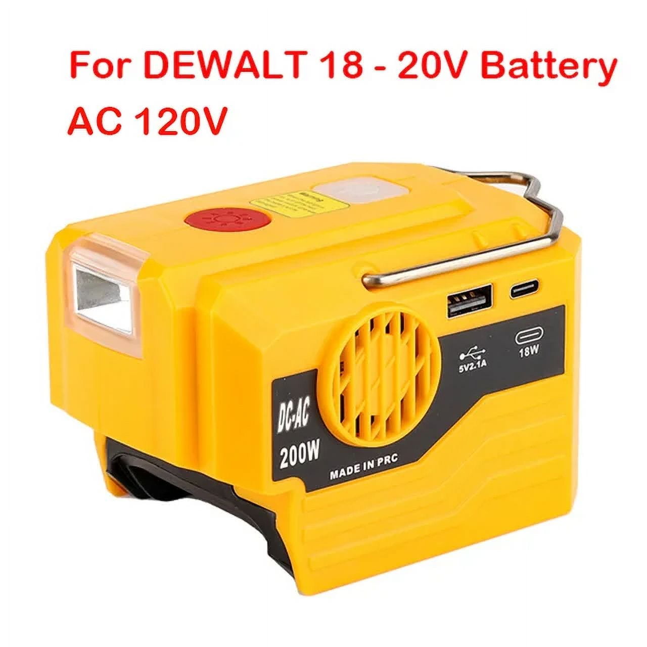 New Upgrade Portable Power Inverter 120-220V Outdoor Mobile Lithium Battery Inverter For De*walt 18V 20V Battery