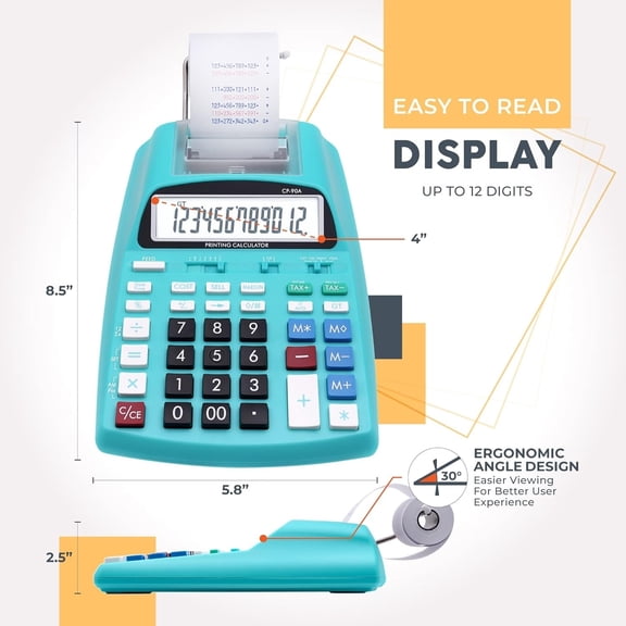 New & Upgraded 2025 Printing Calculator Adding Machine 10 Key, Desktop Home Office Calculator with Paper Roll Print Out, Accounting Business Finance