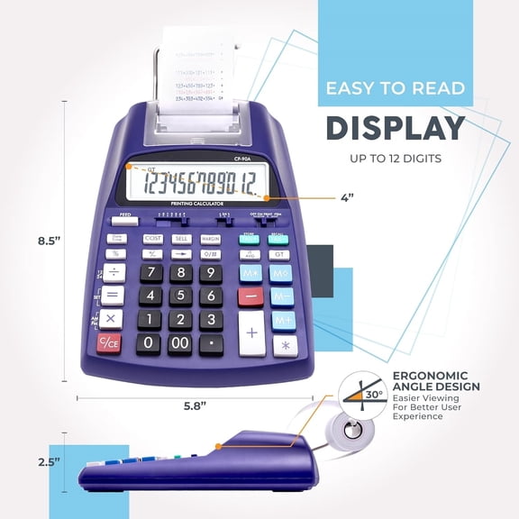New & Upgraded 2025 Printing Calculator Adding Machine 10 Key, Desktop Home Office Calculator with Paper Roll Print Out, Accounting Business Finance