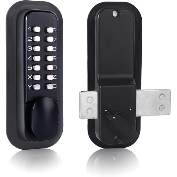New Upgraded Gen-3 Outdoor Keyless Gate Lock,Mechanical Keyless Entry Door Lock with Surface-Mounted Latch, Mechanical Combination Lock for Bedroom,Garden,Yard, Warehouse Doors etc