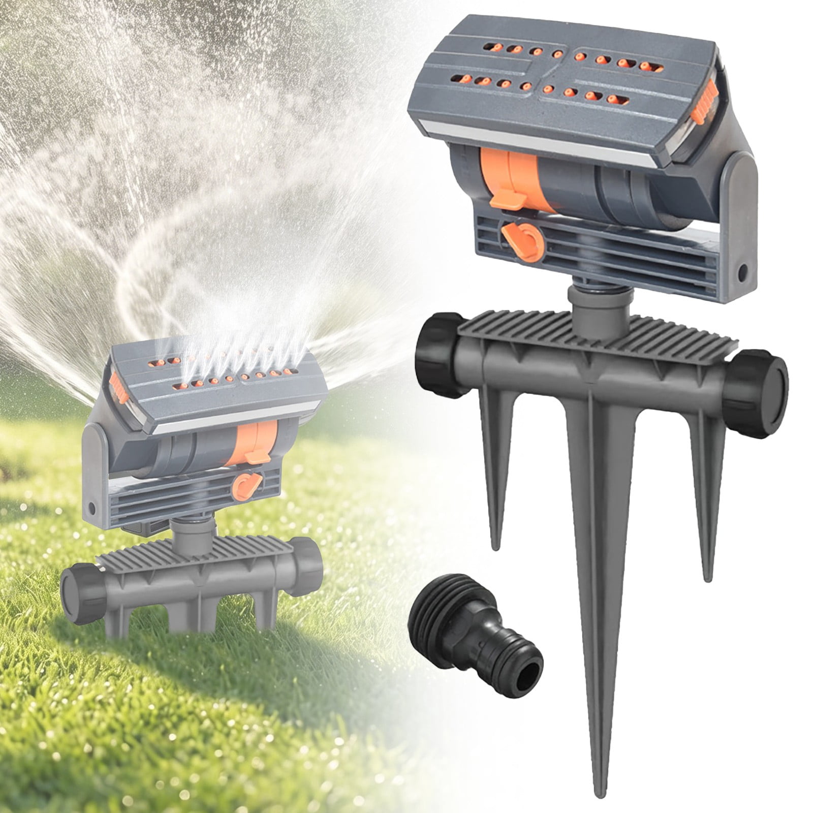 Automata Rocking New Upgraded Oscillating Sprinkler with Dual-Zone Sprinkler Water Timer ...