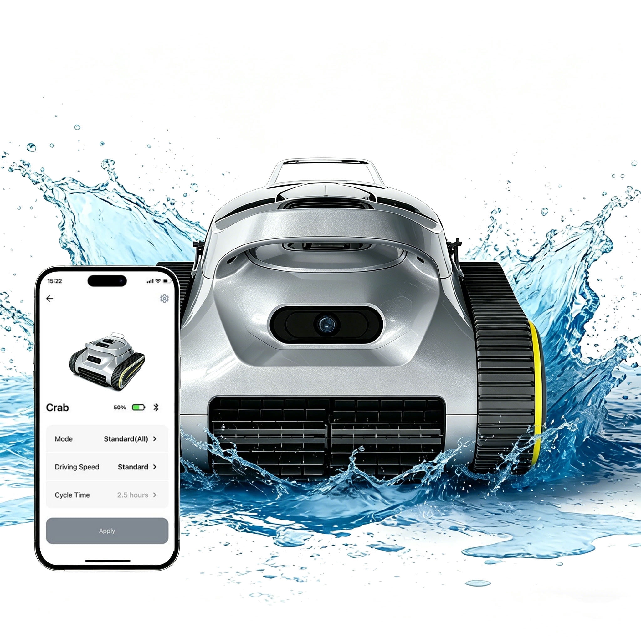 2026 Upgraded Cordless Robotic Pool Vacuum Cleaner for Inground & Above-Ground Pools (Up to 2150 Sq.Ft), Dual Brushless Motors Powerful Suction, Gray