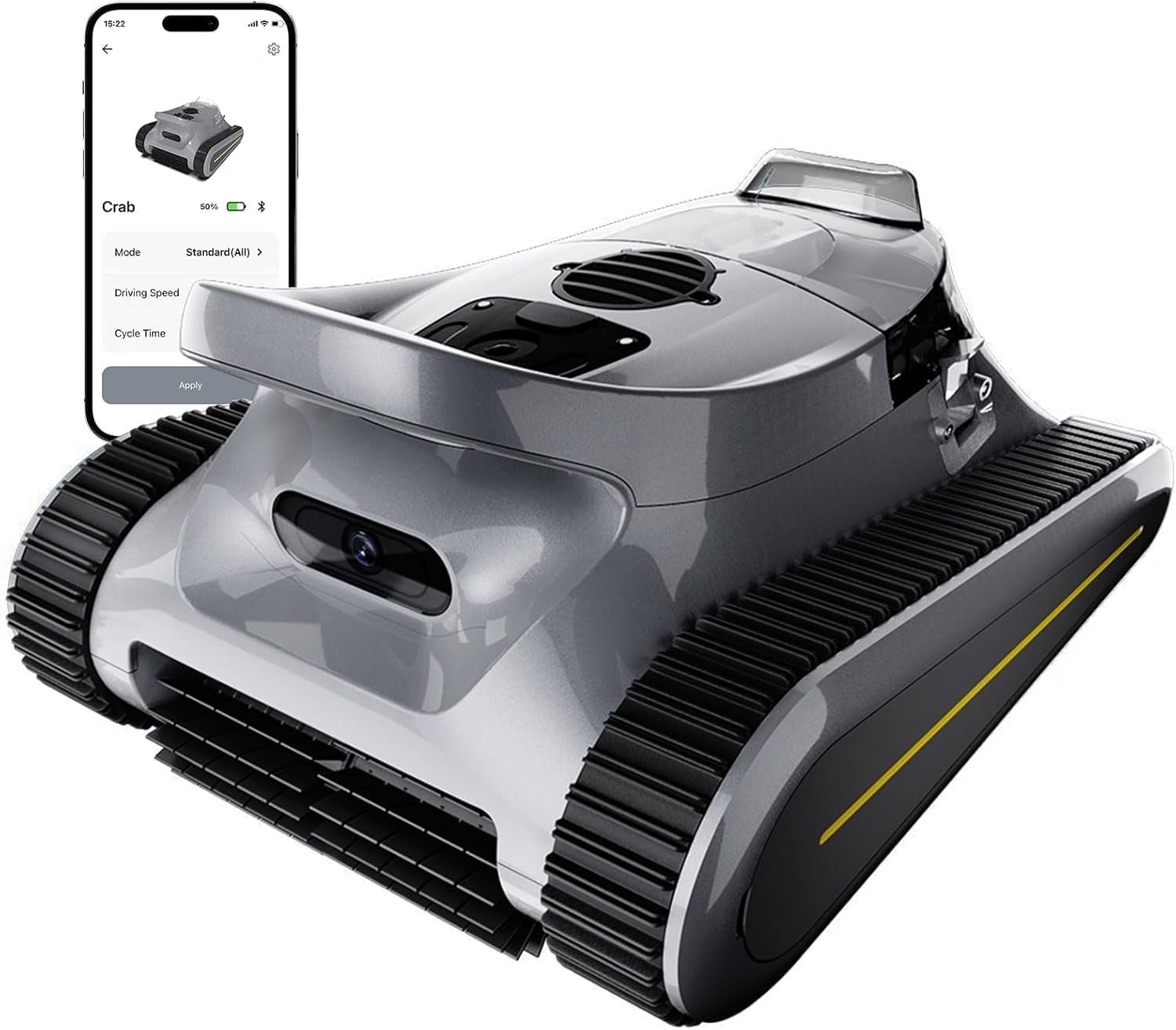 New Upgraded Seauto Crodless Robotic Pool Vacuum Cleaner for Inground & Above-Ground Pools (Up to 2150 Sq.Ft), Dual Brushless Motors Powerful Suction, Gray