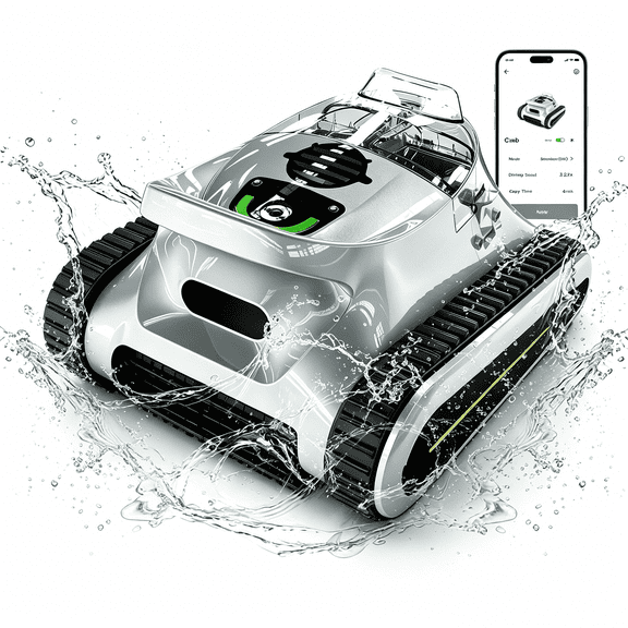 2026 New Upgraded Seauto Cordless Robotic Pool Vacuum Cleaner for Inground & Above-Ground Pools (Up to 2150 Sq.Ft), Dual Brushless Motors Powerful Suction, Gray