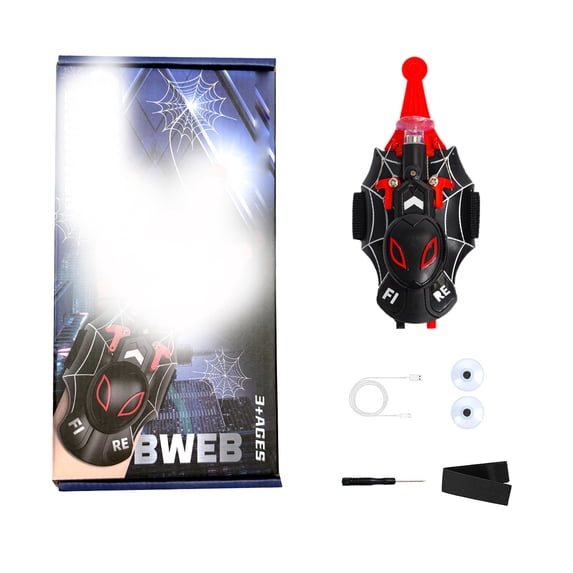 New Upgraded Spider Web Shooter Toy - String Launcher with Auto-Rewind, Realistic Web Slinger for Kids & Superhero Fans - Cool Action Toy with Suction Cup (Black)