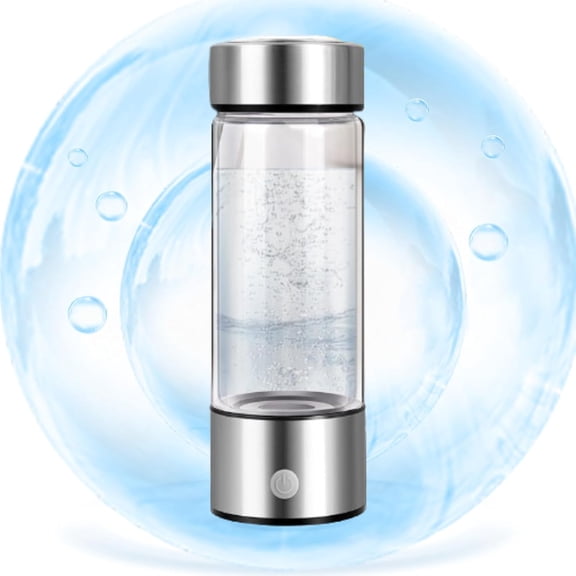 New Upgrated Hydrogen Water Generator Bottle with New SPE PEM Technology, Portable Hydrogen Water Ionizer Machine Health Cup for Home Office Travel (Silver)