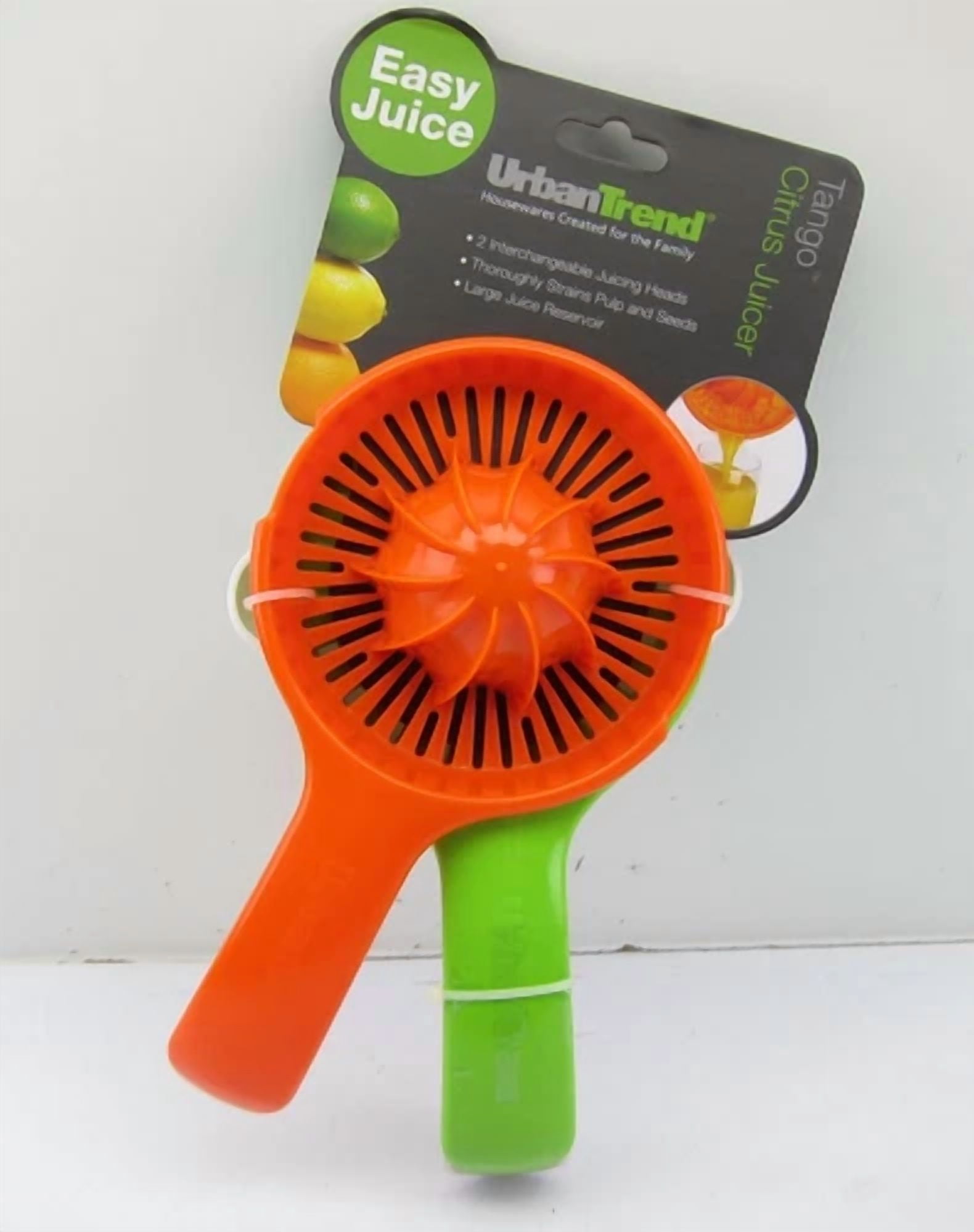 New Urban Trend Tango White / Green / Orange Plastic Citrus Juicer Utu-1-Kg-0019