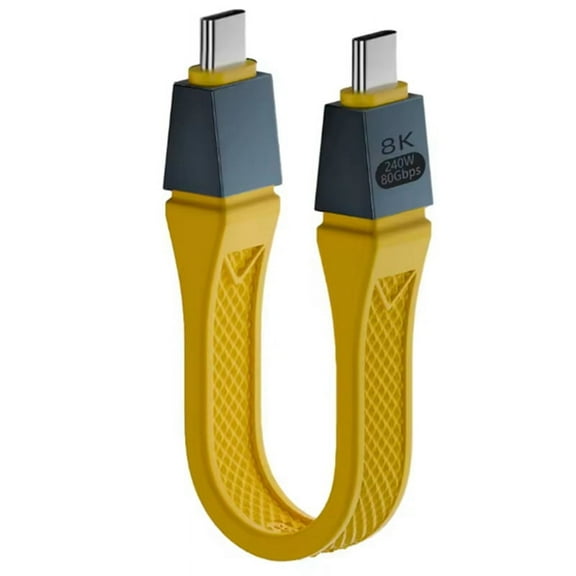 New Usb4 2.0 Cable 80Gbps Gen4 Usb C to Egpu 16K Pd 240W One-Way 120Gbps Short Cable Yellow