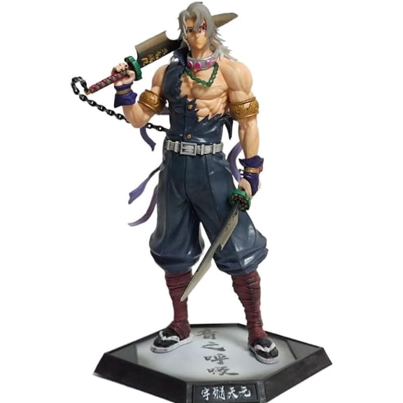 New Uzui Tengen Figure Fighting Standing Figurine 30cm/11.8inch PVC Characters Handicrafts Souvenirs for Anime Fans Gifts