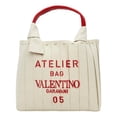 thumbnail image 1 of New VALENTINO GARAVANI Small 05 Plisse Edition Sac Atelier Tote Bag Natural, 1 of 11