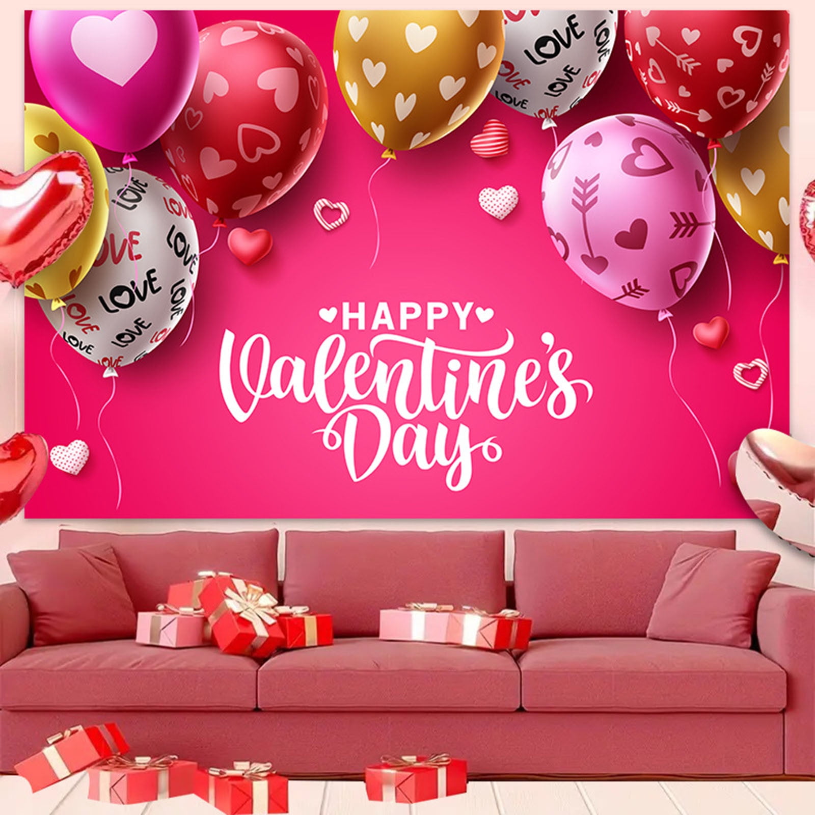 New Valentine Day Decoration Hanging Cloth Party Holiday Photo