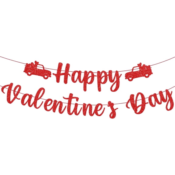 New Valentine's Day Party Decoration Set, Includes Banners and Heart Spiral Tags, Complete Kit for Romantic Celebration Decor,A