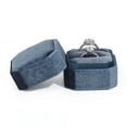 thumbnail image 1 of New Velvet Jewelry Box Octagonal Ring Box Double Ring Box Wedding Ring Box with Detachable Lid Jewelry Organizer Storage blue1, 1 of 6