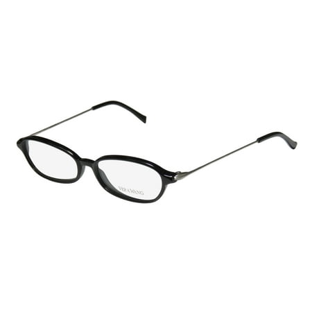 vera wang v21 womens/ladies designer full-rim eyeglasses/spectacles (47-14-130, black / silver)