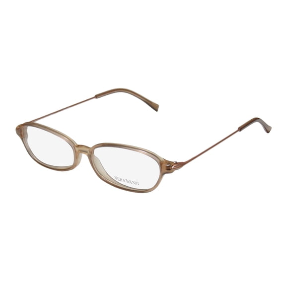 New Vera Wang V21 Womens/Ladies Designer Full-Rim Nude Authentic Popular Style Modern Frame Demo Lenses 47-14-130 Eyeglasses/Eyeglass Frame