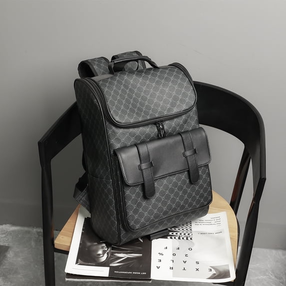 New Versatile Large Capacity Casual Backpack Fashion Korean Connector Computer File Schoolbag,Large Plaid Flower