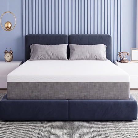 Twutri New Version 10 Inch Queen Memory Foam Mattress, Medium Firm, Zoned Pressure Relief, Certified Safe Foam & Fabric, Mattress in a Box,Adult