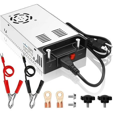 New Version 110V AC to 12V DC Converter 600W 50A Power Supply, Universal SMPS Transformer for RV, Pump, LED Strip, CCTV, Car Stereo