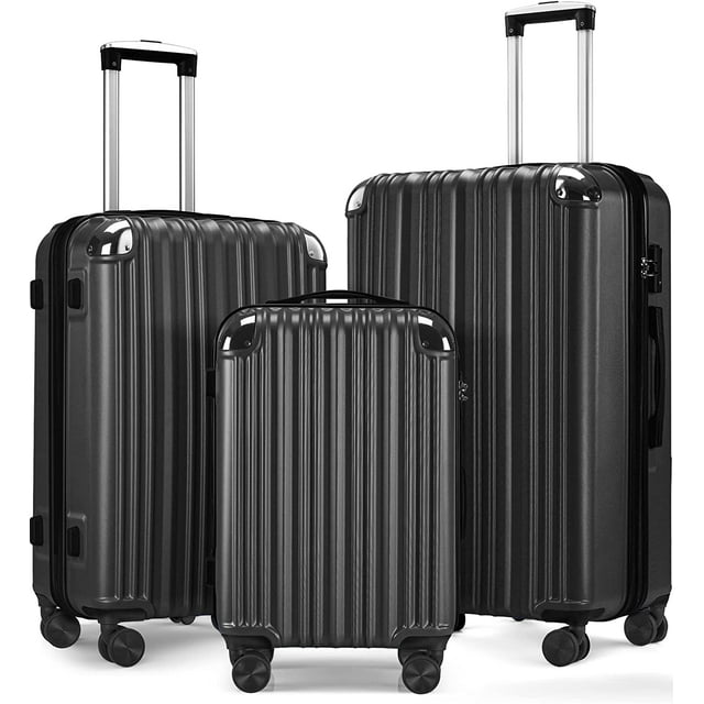 (New Version) 3 Piece Luggage Sets Hard Shell Suitcase Set with Spinner