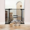 New Version Baby Gate with Cat Door, 29.540" Metal Dog Gate for Stairs