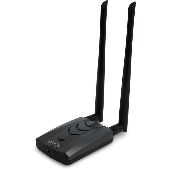 New Version Type-C WiFi USB ALFA AWUS036ACH Long-Range Dual-Band AC1200 Wireless Wi-Fi Adapter w/2x 5dBi External Antennas 2.4GHz 300Mbps/5GHz 867Mbps 802.11ac & A, B, G, N