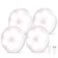 thumbnail image 1 of New Version - USB Rechargeable LED Puck Lights 4 Pack,Wireless Under Cabinet Lighting,Touch Dimming Night Light,Under Counter Lighting,Stick-on Closet Lights, 1 of 6