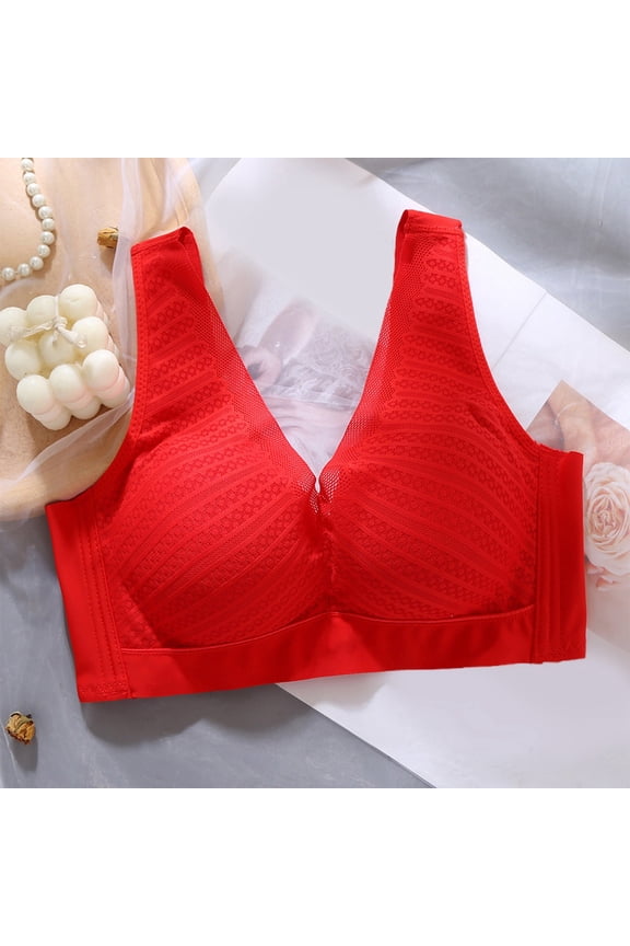 New Vest Style Medium Thick On Cup Four Buttoned Steel Ring Gathered Adjustment Bra Women's Athletic Womens Bras Push up plus Size Bras Bulk Bra's Big Bra Women Strapless Bra Womens Bras No Underwire