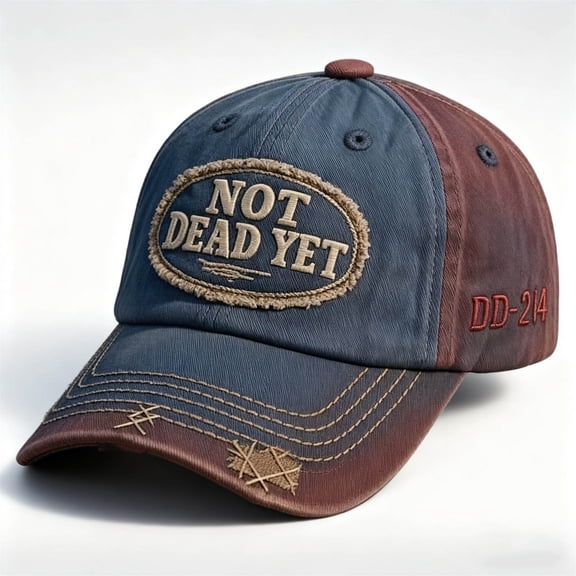 New Veterans Casual Hat, "NOT DEAD YET" DD-214 Salute the Veterans Baseball Cap, Stylish Unisex Baseball Cap, Commemorative Gift for Mens Womens