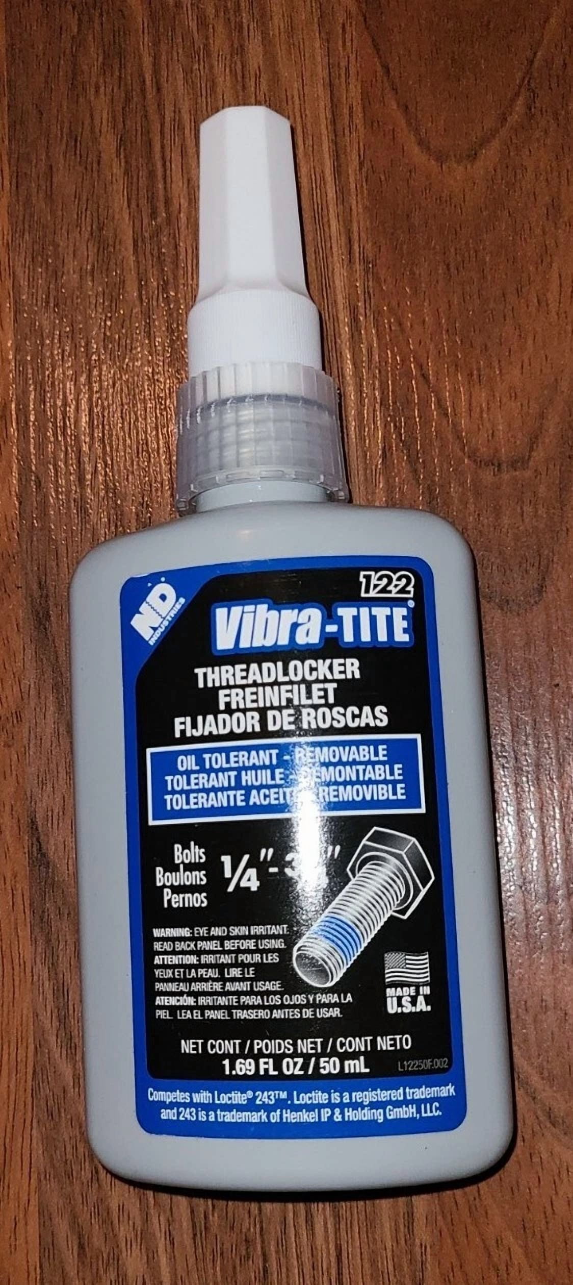 Threadlocker 122 New Vibra-Tite 122 Threadlocker - Oil Tolerant, Removable 1/4-3/4 Bolts ...