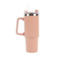 thumbnail image 1 of New View Gifts 30 oz Tumbler Mug with Lid and Straw, Reusable Insulated Mug with Handle, Stainless Steel Tumbler for Iced & Hot Beverages, Blush Pink, 1 of 6