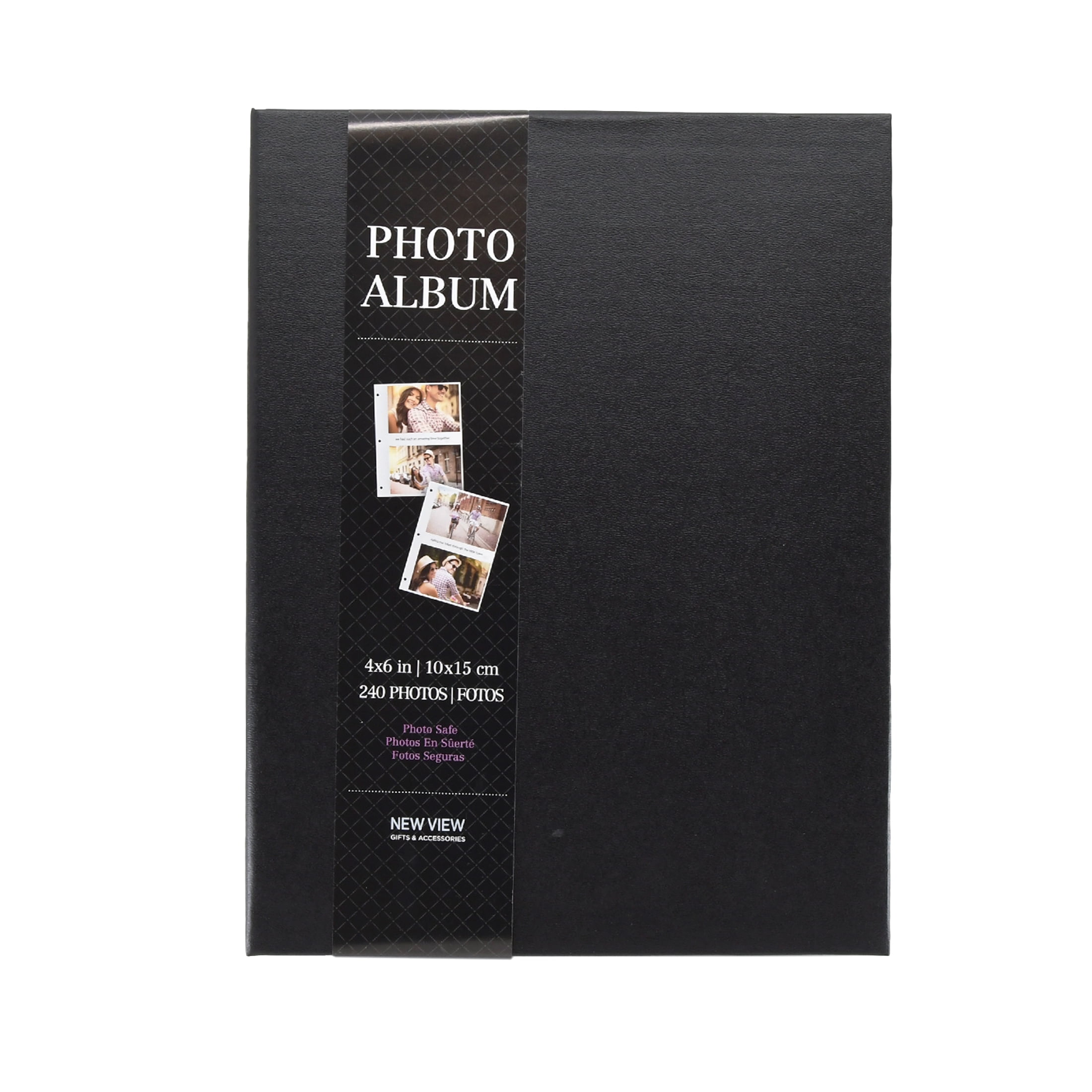 New View Gifts 8 x 10 Black Linen Photo Album, Holds 240 - 4"x6" Photos