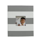 New View Gifts Grey Stripe Photo Album with Framed Front, Holds 208 4"x6" Photos