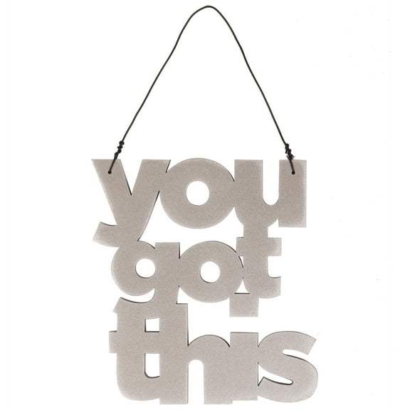 New View You Got This 4x6 Sentiment Hanging Wall Décor with Twine Hanger, Metallic Silver