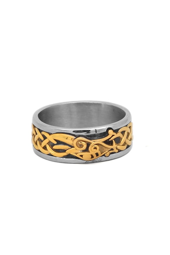 Unisex Viking Ring Stainless Steel Gold Dragon Crow Design Men's Ring Women's Ring Retro Norse Ring Gothic Jewelry Biker Ring Animal Ring Fashion Ring