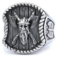 thumbnail image 1 of New Vikings 14K White Gold Warrior Rings for Men Women Vintage Gothic Biker Fashion Nordic Double Axe Ring Amulet Jewelry Gifts, 1 of 8