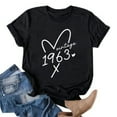 thumbnail image 1 of New Vintage 1963 Heart T-shirts For Women Men Summer Lovely Short Sleeve Casual T-shirts Funny Unisex Round Neck Tops, 1 of 4