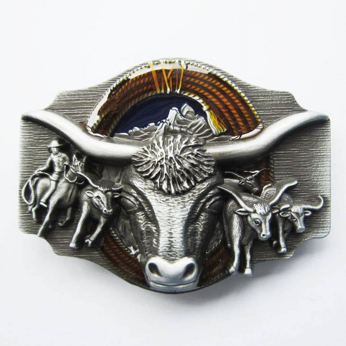 Belt Buckles HUABOLA Western Belt Buckle Longhorn Bull Design