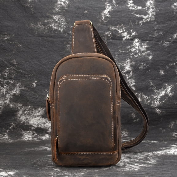 New Vintage Genuine Leather Men's Bag,Brown