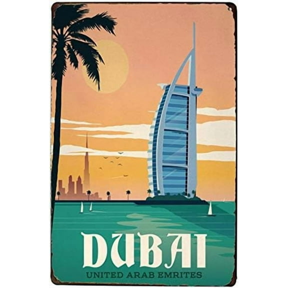 New Vintage Retro Metal Tin Sign Dubai Home Garage Bar Club Hotel Wall Decor Signs 12X8 Inch