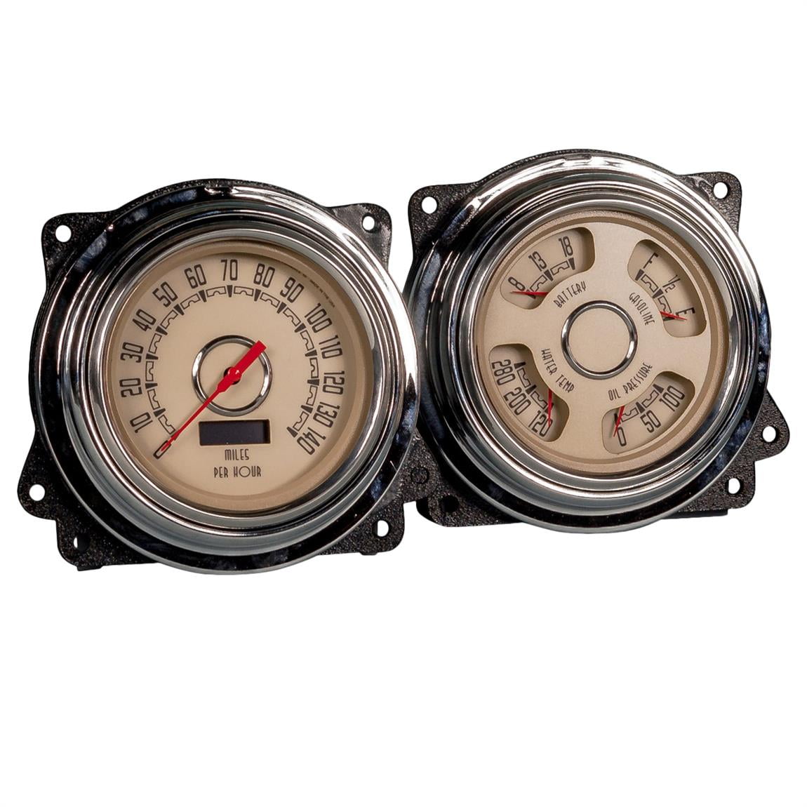 New Vintage USA 47371-02 Woodward 2 Gauge Kit Beige 47-53 Chevy ...