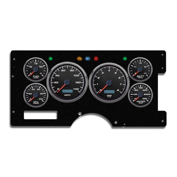 New Vintage Usa Gauge Kit GM Truck 88-94 F/S Perf II Black