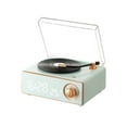 thumbnail image 1 of New Vintage Vinyl Bluetooth Speaker, Portable Phonograph Wireless Audio Player, Alarm Clock with Wireless Charging, Outdoor Travel Camping Music Player Light Blue, 1 of 9