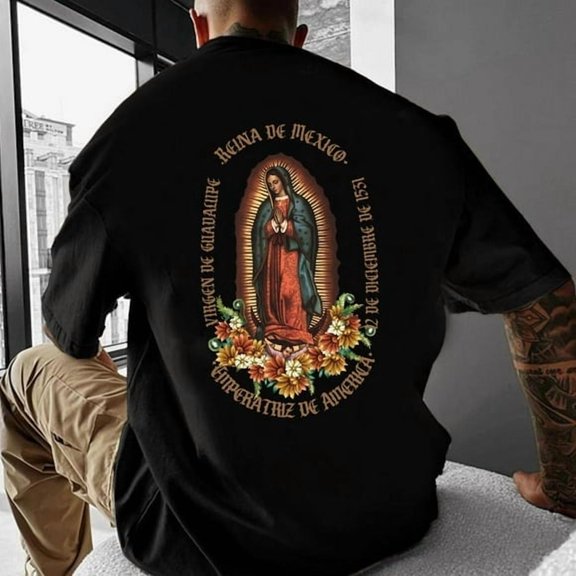 New Virgen de Guadalupe Unisex Shirt | Virgin Mary Religious T-Shirt for Men & Women| Faith-Based Catholic Tee with Back Print, DTG Print, Unisex Shirt