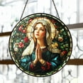thumbnail image 1 of New Virgin Mary Suncatcher Gift, Stained Glass Window Hanging, Religious Gift for Grandparents, Catholic Home Decor, Prayer Room Ornament, 1 of 4